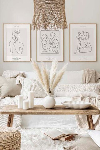 Set 3 tablouri decorative, Artcerceve13, MDF, Multicolor