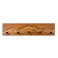 Cuier de perete din lemn, Mountain 2, Lățime: 60 cm Înălțime: 14 cm Adâncime: 5 cm, Nuc / Natural