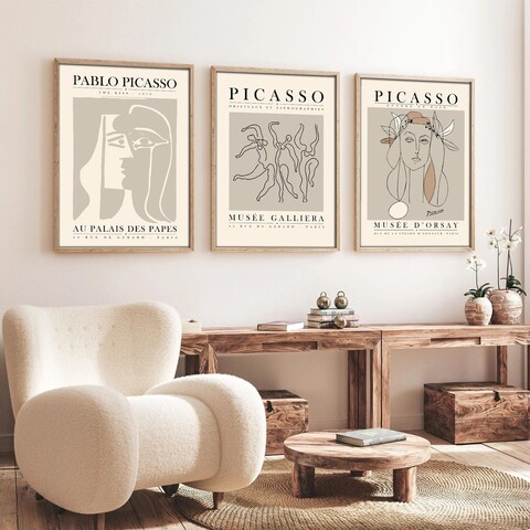 Set 3 tablouri decorative, Huhu256, Lemn masiv, Multicolor
