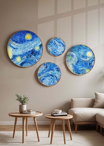 Set 4 tablouri decorative, Huhu291, Dimensiune: 45 x 45 cm (1 bucată), Multicolor