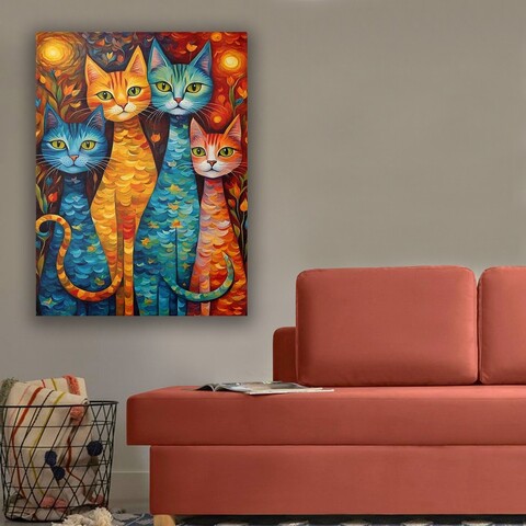 Tablou decorativ, KNV9988, Rama din lemn (grosime 3 cm), Multicolor