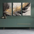 Set 3 tablouri decorative, 3P4570GSC-016, Lemn, Multicolor
