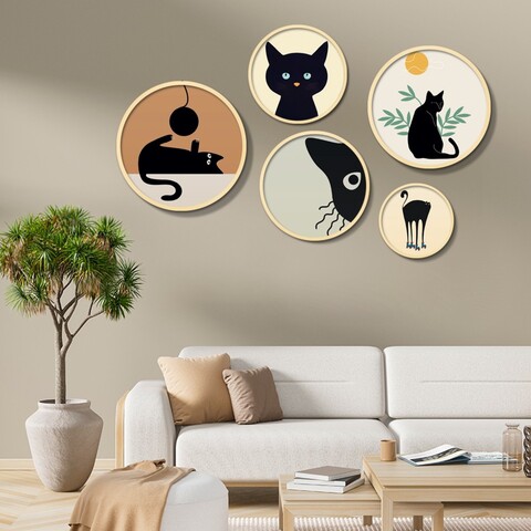 Tablou decorativ (5 Pieces), Iaht-07, Dimensiuni: 43,5 x 43,5 cm (1 bucată), Multicolor