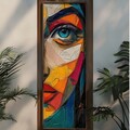 Tablou decorativ, EMR078, Lemn, Multicolor