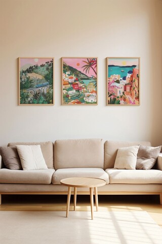 Set 3 tablouri decorative, Ersy3Ham2, MDF, Multicolor