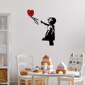 Decoratiune de perete, Banksy, Dimensiune: 105 x 85 cm, Roșu/Negru