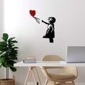 Decoratiune de perete, Banksy, Dimensiune: 105 x 85 cm, Roșu/Negru