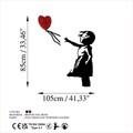 Decoratiune de perete, Banksy, Dimensiune: 105 x 85 cm, Roșu/Negru