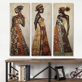 Set 3 tablouri decorative, 3KNV4584_3090 (90 x 80), Canvas imprimat, Multicolor