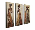 Set 3 tablouri decorative, 3KNV4584_3090 (90 x 80), Canvas imprimat, Multicolor