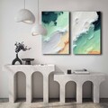 Set 2 tablouri decorative, 2P4570GSC-017, Lemn, Multicolor