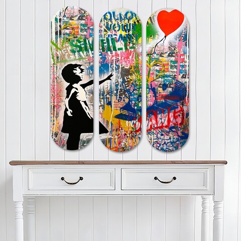 Set 3 tablouri decorative, 3KY3801, Imprimat UV, Multicolor