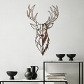 Decoratiune de perete, Rusty Deer 3, 70 x 42 cm, Maro antichizat