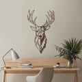 Decoratiune de perete, Rusty Deer 3, 70 x 42 cm, Maro antichizat