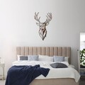 Decoratiune de perete, Rusty Deer 3, 70 x 42 cm, Maro antichizat
