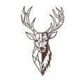 Decoratiune de perete, Rusty Deer 3, 70 x 42 cm, Maro antichizat