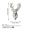 Decoratiune de perete, Rusty Deer 3, 70 x 42 cm, Maro antichizat