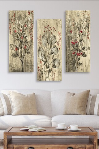 Set 3 tablouri decorative, MDF0022, 20 x 50 cm, 3 piese, Multicolor