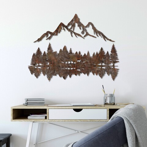 Decoratiune de perete, Rusty Landscape 2, Dimensiune: 51 x 70 cm, Maro antichizat