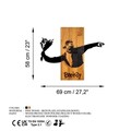 Decoratiune de perete, Banksy, Lățime: 69 cm Înălțime: 58 cm Adâncime: 3 cm, Nuc / Negru