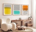 Set 3 tablouri decorative, Huhu136, Lemn masiv, Multicolor