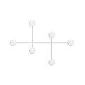 Cuier de perete, Dama-B, Grosime: 10 mm, Alb