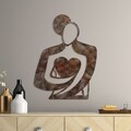 Decoratiune de perete, Rusty Hug, Dimensiune: 70 x 52 cm, Maro antichizat