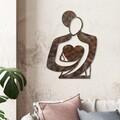 Decoratiune de perete, Rusty Hug, Dimensiune: 70 x 52 cm, Maro antichizat