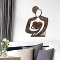Decoratiune de perete, Rusty Hug, Dimensiune: 70 x 52 cm, Maro antichizat