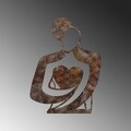 Decoratiune de perete, Rusty Hug, Dimensiune: 70 x 52 cm, Maro antichizat