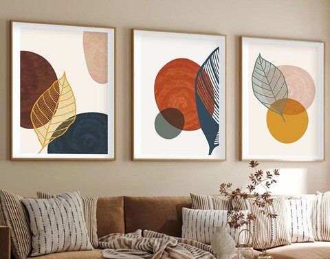 Set 3 tablouri decorative, Huhu209, Lemn masiv, Multicolor