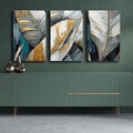 Set 3 tablouri decorative, 3P4570GSC-013, Lemn, Multicolor