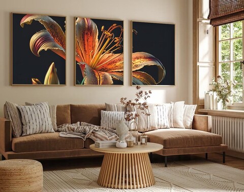 Set 3 tablouri decorative, Huhu221, Lemn masiv, Multicolor