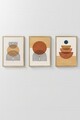 Set 3 tablouri decorative, 3Dartsohoset7, MDF, Multicolor