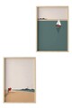Set 2 tablouri decorative, Huhu486, Lemn masiv, Multicolor