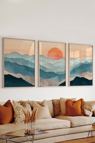 Set 3 tablouri decorative, 3Dartsohoset132, MDF, Multicolor