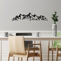 Decoratiune de perete, Mountain View, Dimensiune: 62 x 14 cm, Negru