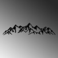 Decoratiune de perete, Mountain View, Dimensiune: 62 x 14 cm, Negru
