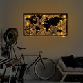 Decoratiune de perete, World Map Led 452, Dimensiune: 60 x 120 cm, Negru