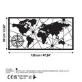 Decoratiune de perete, World Map Led 452, Dimensiune: 60 x 120 cm, Negru