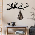 Cuier de perete, Escaped Birds, Lățime: 67 cm Înălțime: 27 cm Adâncime: 2 cm, Negru