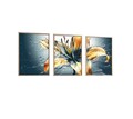 Set 3 tablouri decorative, Huhu219, Cadru: 100% LEMN MASIV (Grosime: 2,5 cm), Multicolor