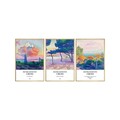 Set 3 tablouri decorative, Huhu265, Lemn masiv, Multicolor