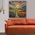 Tablou decorativ, KNV9991, Rama din lemn (grosime 3 cm), Multicolor