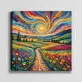 Tablou decorativ, KNV9991, Rama din lemn (grosime 3 cm), Multicolor
