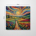 Tablou decorativ, KNV9991, Rama din lemn (grosime 3 cm), Multicolor