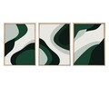 Set 3 tablouri decorative, Huhu204, Cadru: 100% LEMN MASIV (Grosime: 2,5 cm), Multicolor