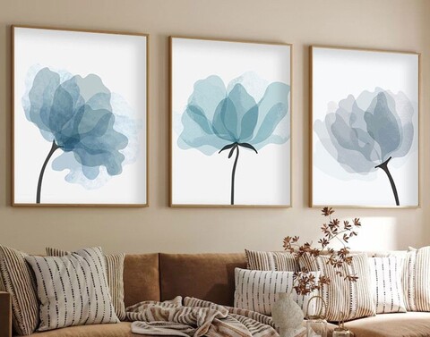 Set 3 tablouri decorative, Huhu206, Lemn masiv, Multicolor