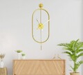 Ceas de perete, Mclock-00105, Lățime: 28 cm Înălțime: 80 cm Adâncime: 7 cm, Auriu