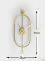 Ceas de perete, Mclock-00105, Lățime: 28 cm Înălțime: 80 cm Adâncime: 7 cm, Auriu